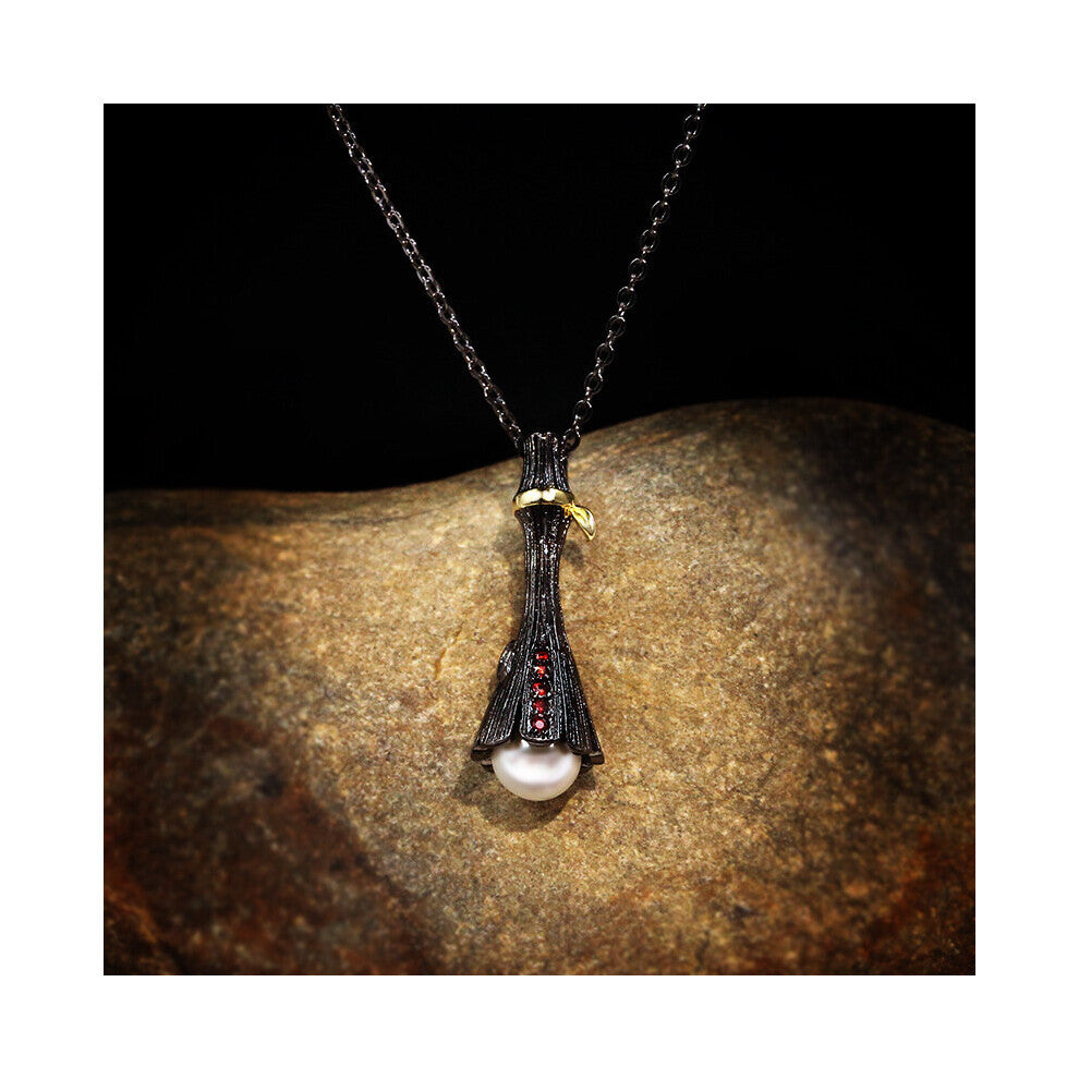 Retro Pendant Necklace for Women Natural Freshwater Pearl Sweater Chains Chokers