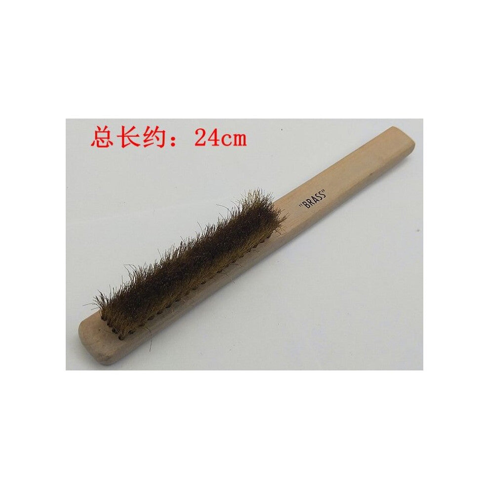 2PCS 6-8 Rows Polishing Brass Brushes for Jewelry Cleaning Wooden Handle