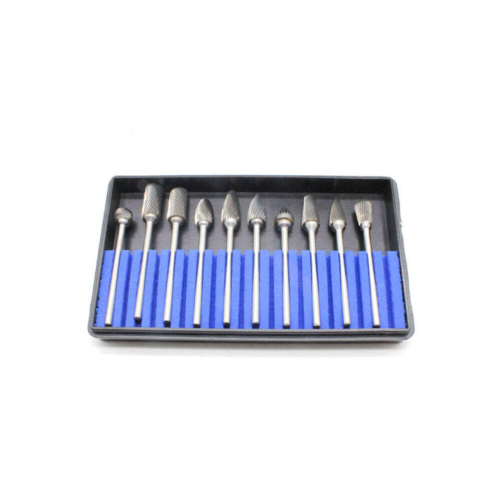 10Pcs Tungsten Carbide Milling Cutter Rotary Tool 2.35MM Shank Metalworking Jewelry Drills Bit