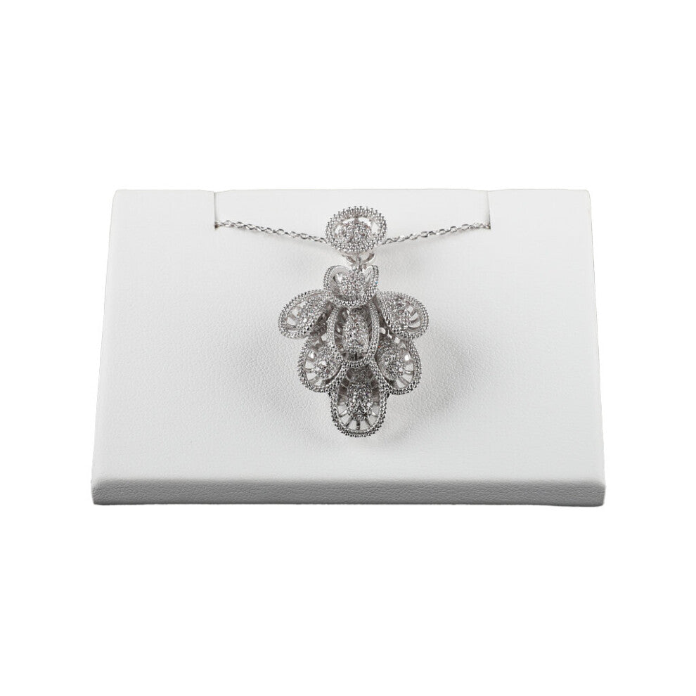 DKSBR GemTrue Jewelry Necessary Display Tool 80x45x35-6 Small Single Bevel Pendant-Bracelet Pendant In Ivory