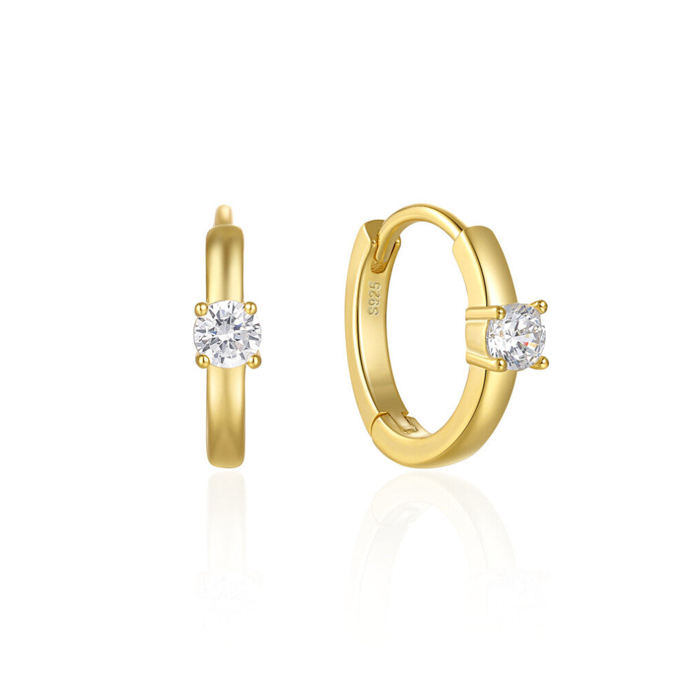 Boako 925 sterling silver Zircon Small Hoops Earring Women Piercing Cartilage Tragus Thin Circle Buckle Ear jewelry