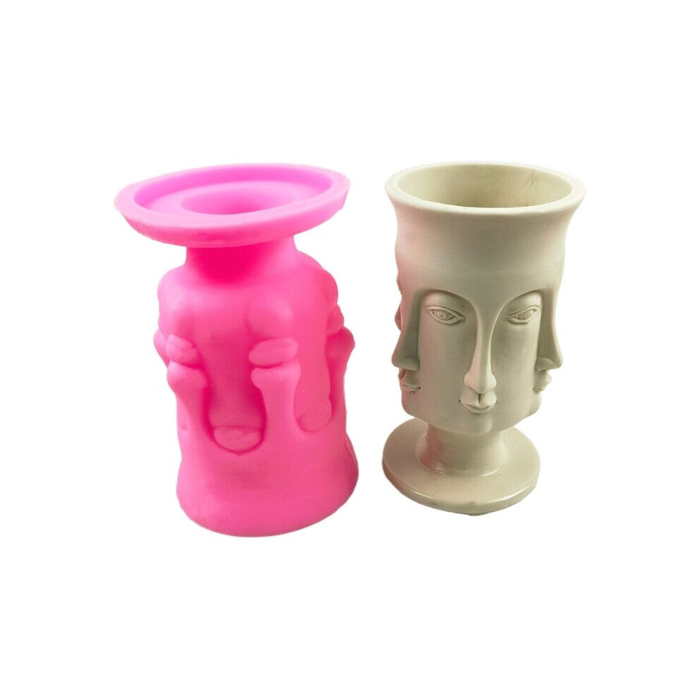 Human Face Art Pot Silicone Mold Diy Succulents Concrete Flower Pot Vase Plaster Cement Clay Mold Holder Mold 40GB