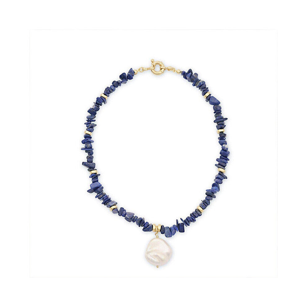 Chips Stone Necklace Natural Irregular Lapis Lazuli Choker Necklace For Women Healing Meditation Necklace