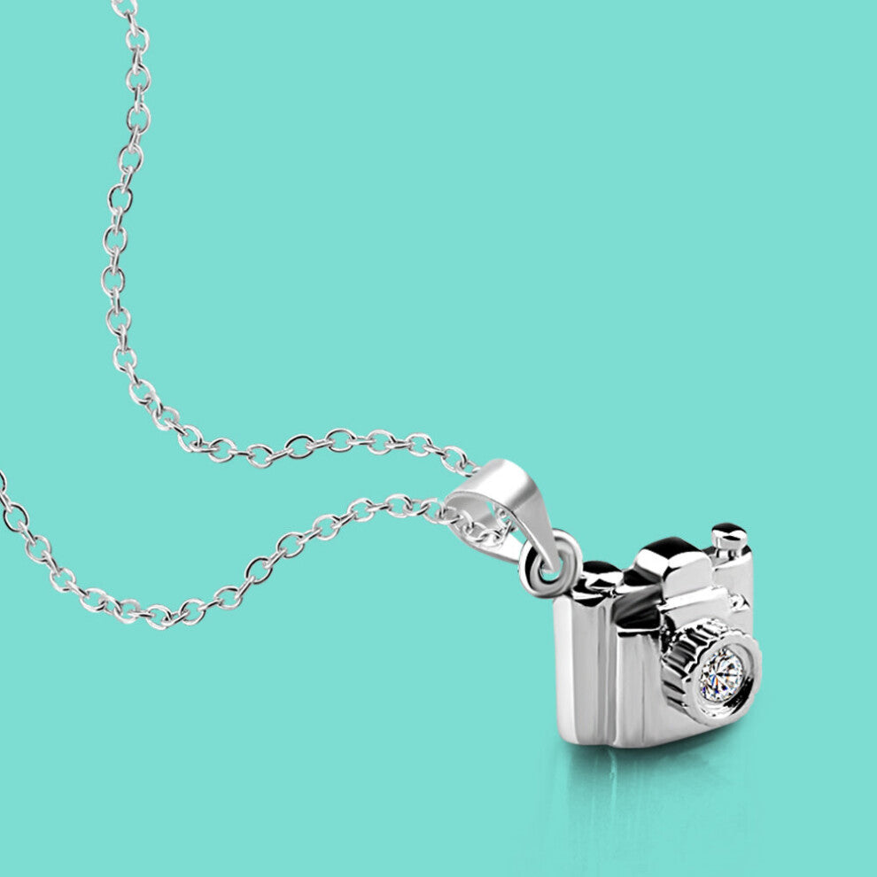 Minimalist Creative Women's 925 Sterling Silver Necklace Camera Pendant Chokers Necklaces Charm Jewelry Gift