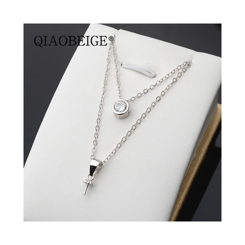 Dainty Zircon Pendant100% solid 925 sterling silver Necklace for Women Charm Lady Wedding party jewelry