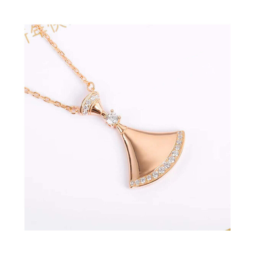 Hot Selling Top 925 Sterling Silver Glossy Small Skirt Pendant Women's Necklace Party Jewelry