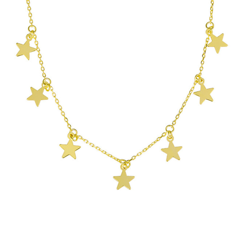S925 Sterling Silver Necklace Woman Star Necklace Chokers Chain Jewelry For Women Holiday for Girls Wedding