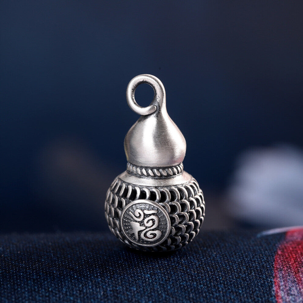 Opening Gourd Necklaces for Women Vintage Thai Silver Ethnic Lucky Clouds Jewelry 999 Pure Silver Sachet Pendants+Chain