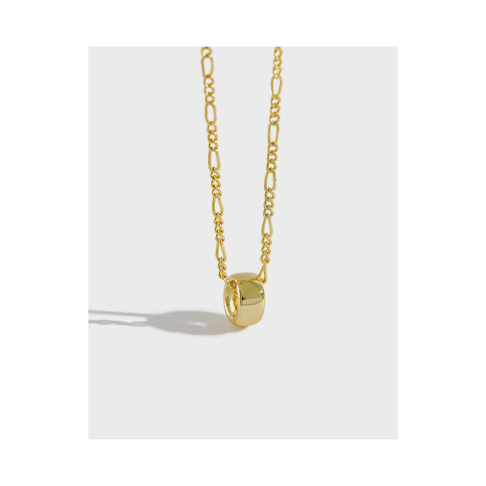 925 Sterling Silver Necklace 18K Geometry Transfer BeadPendant Necklace For Women Girl Fine Jewelry All-Matched