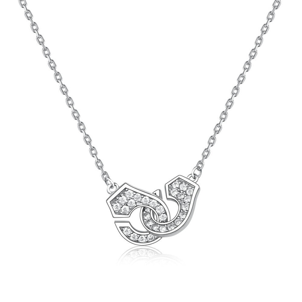 925 Sterling Silver Handcuff Pendant Necklace For Women High Femal Jewelry Anniversary Gift