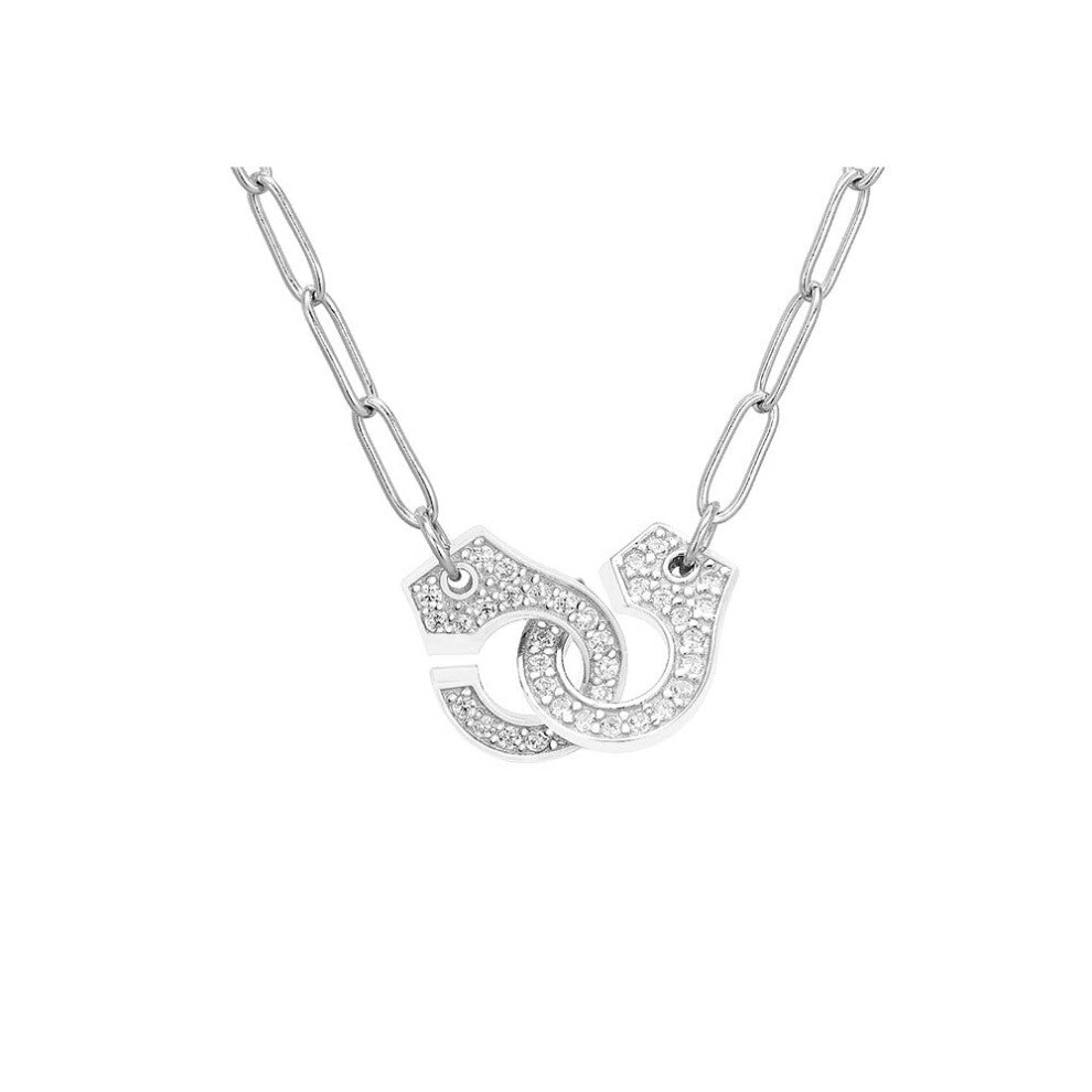 925 Sterling Silver Menottes Pendant Choker Necklaces For Women Wedding Handcuffs Fine Jewelry Making