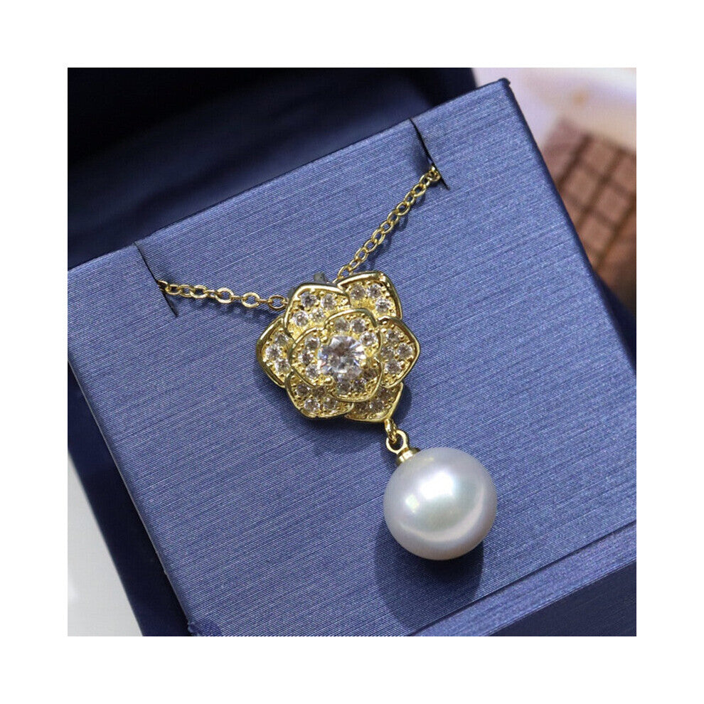 Fuguihua Freshwater Pearl Pendant Female 11-12mm Large Grain Round necklace Chain