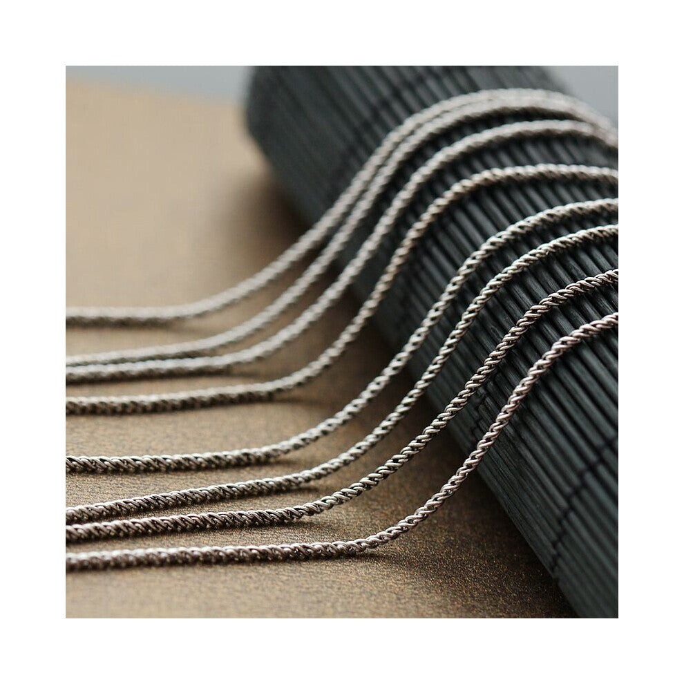 S925 Sterling Silver Jewelry Retro Thai Silver Necklace Twine Fine Chain Hypoallergenic Vintage Silver Chain Men And Women