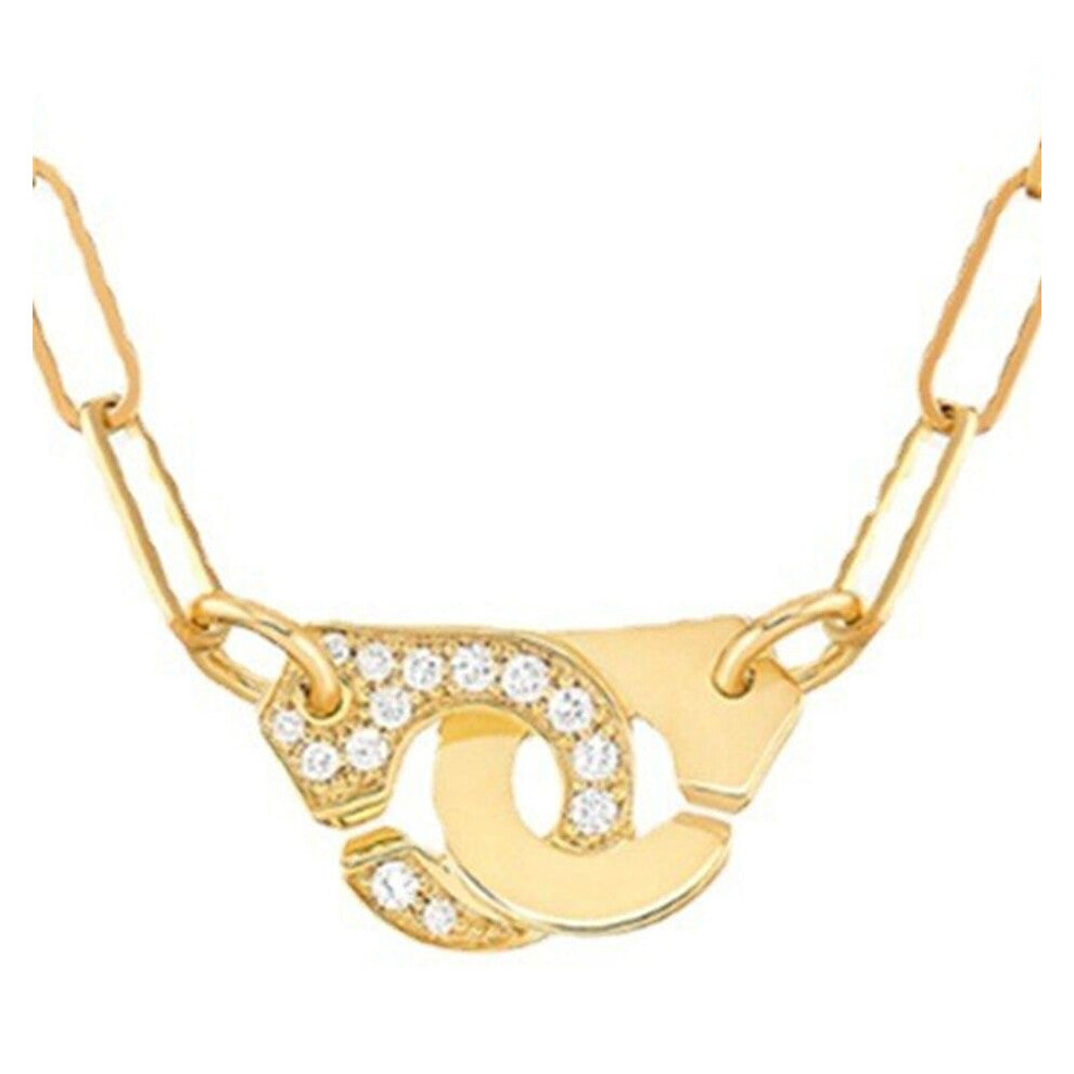 Dinh van S925 Sterling Silver Handcuffs Pendant Necklace Women Silver Chain Handcuffs Necklace Menottes