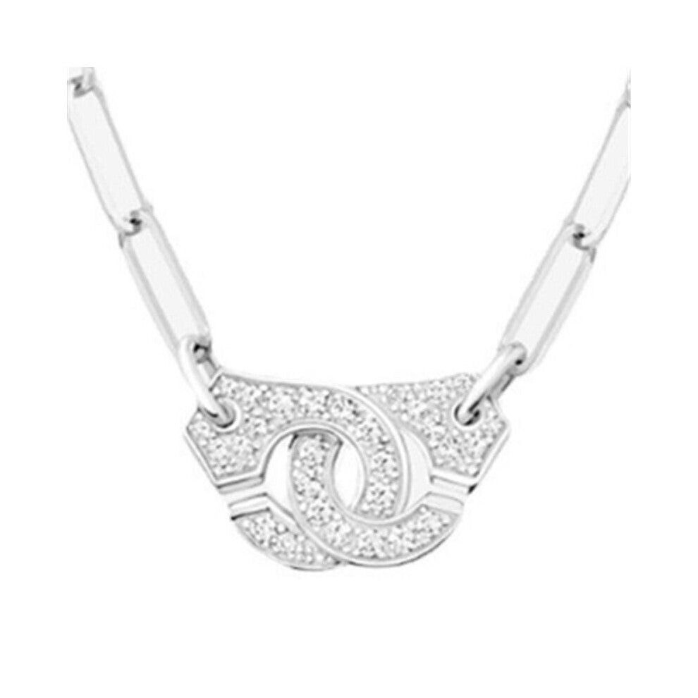 Dinh van S925 Sterling Silver Handcuffs Pendant Necklace Women Silver Chain Handcuffs Necklace Menottes