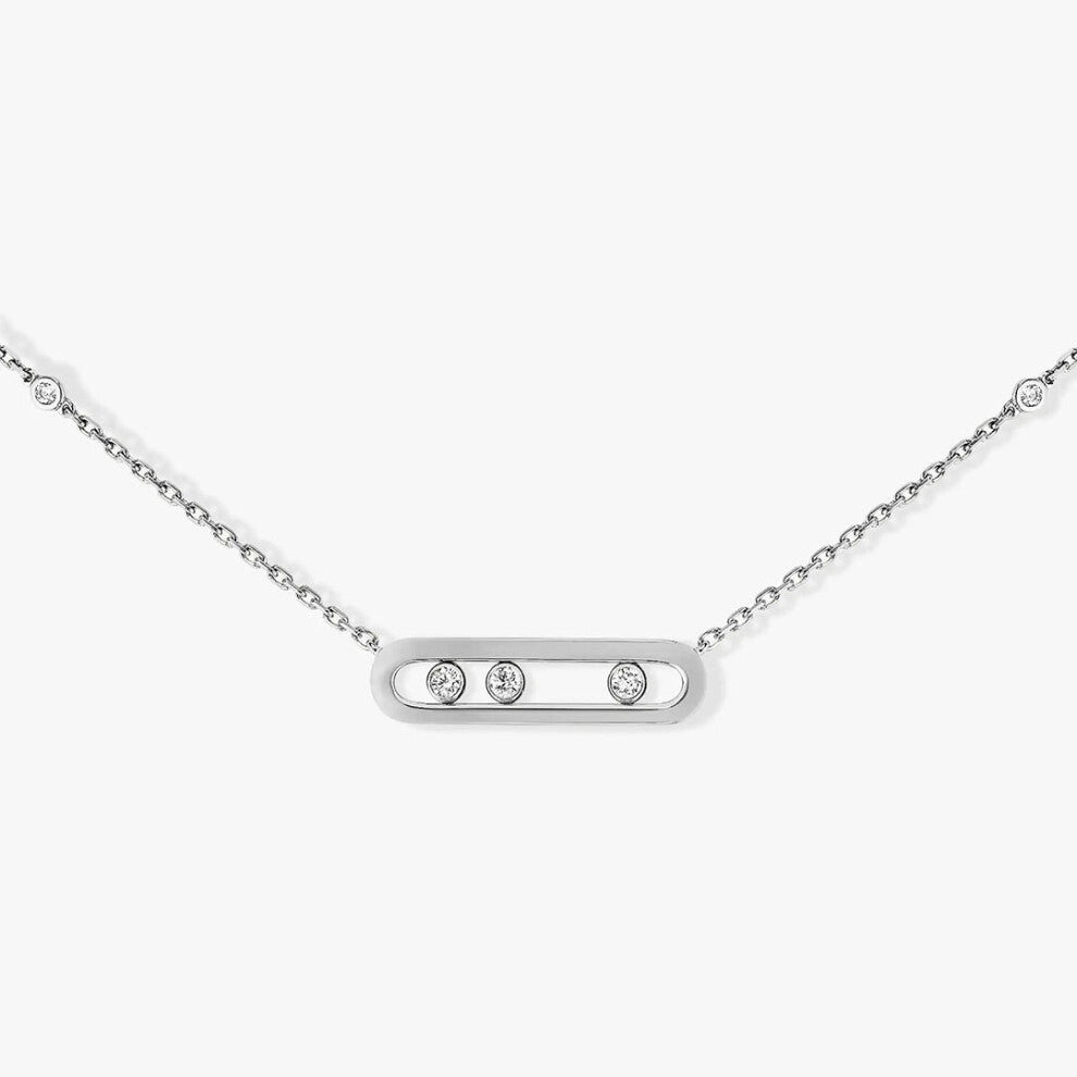 European and American jewelry 925 sterling silver material women's necklace. Sliding diamonds. brand. 3 drills