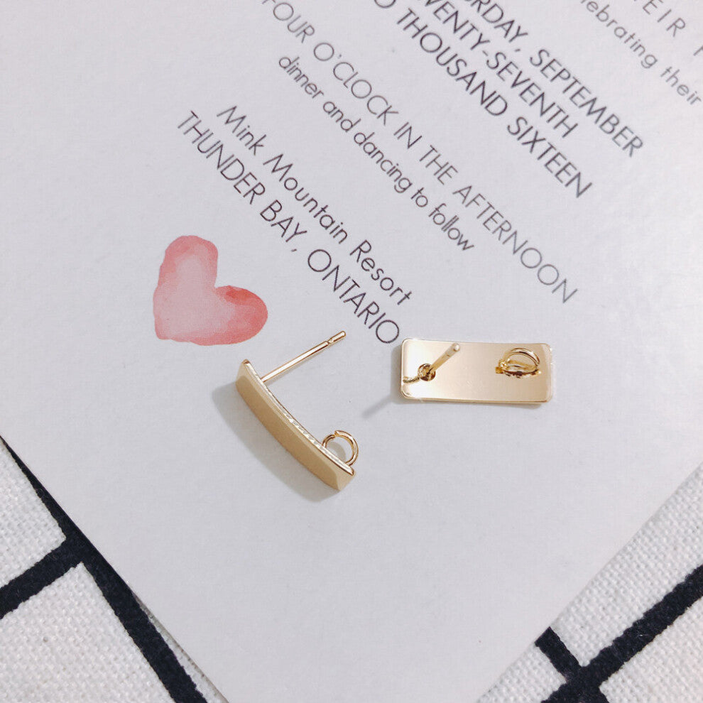 10 pieces - alloy color-preserving electroplated rectangular strap earrings earring accessories material