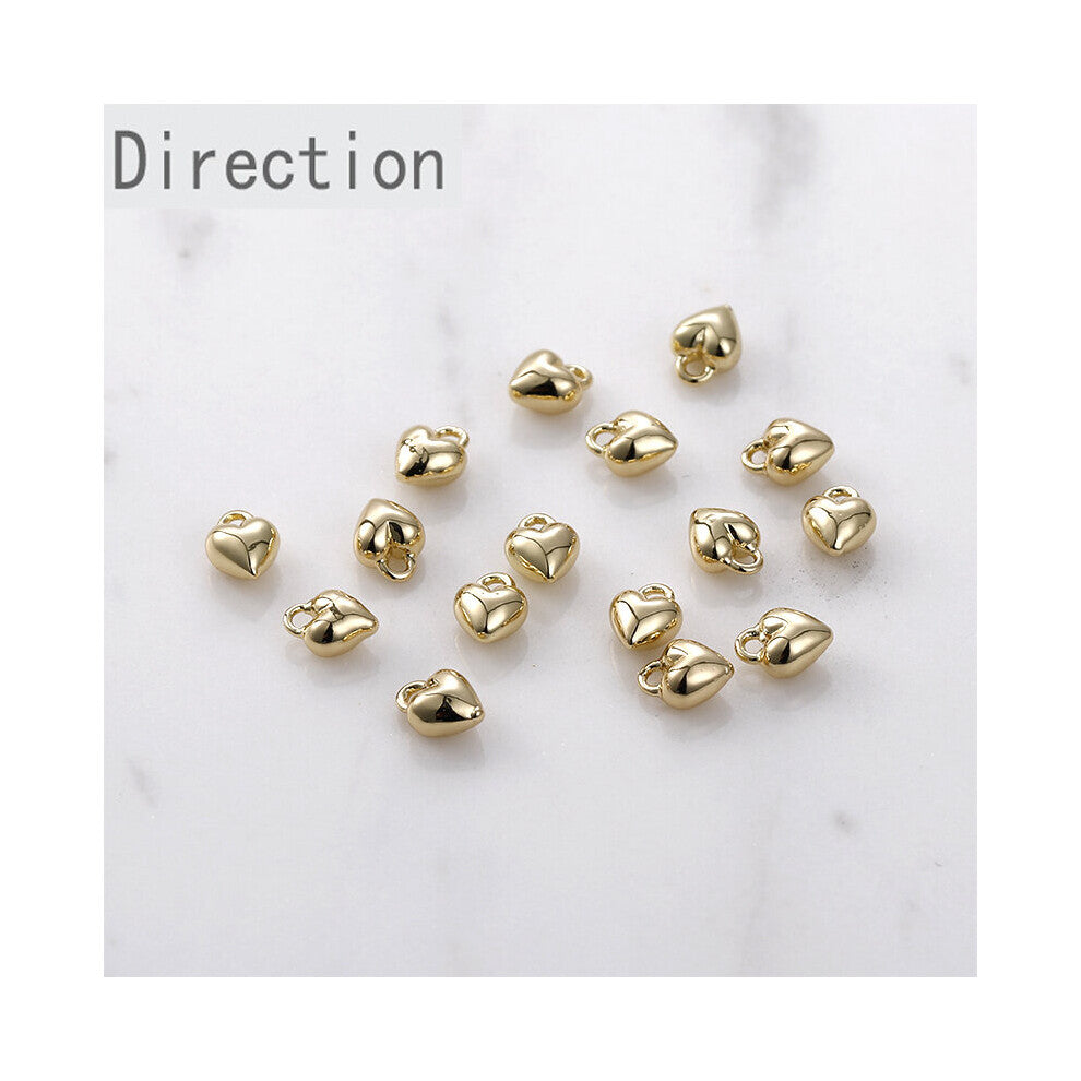 14K Clad Copper Plated Real Glossy Mini Love DIY Earrings Bracelet Necklace Tail Chain Pendant Accessories
