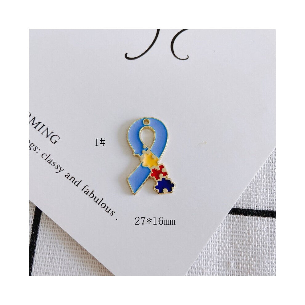 Novelty Alloy Drop Oil Pendant Puzzle Abstract DIY Necklace Earrings