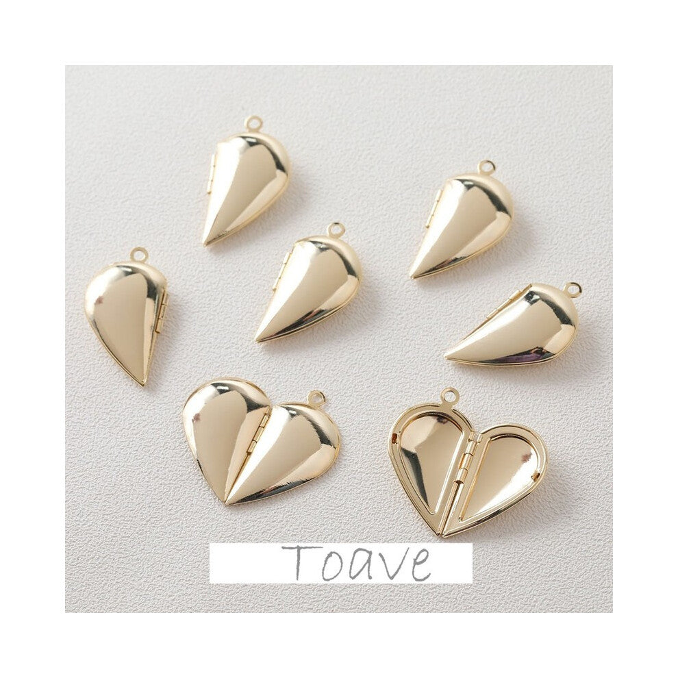 Photo Frame Peach Heart Love Pendant Copper Gold-plated Preserving diy Beaded Jewelry Accessories