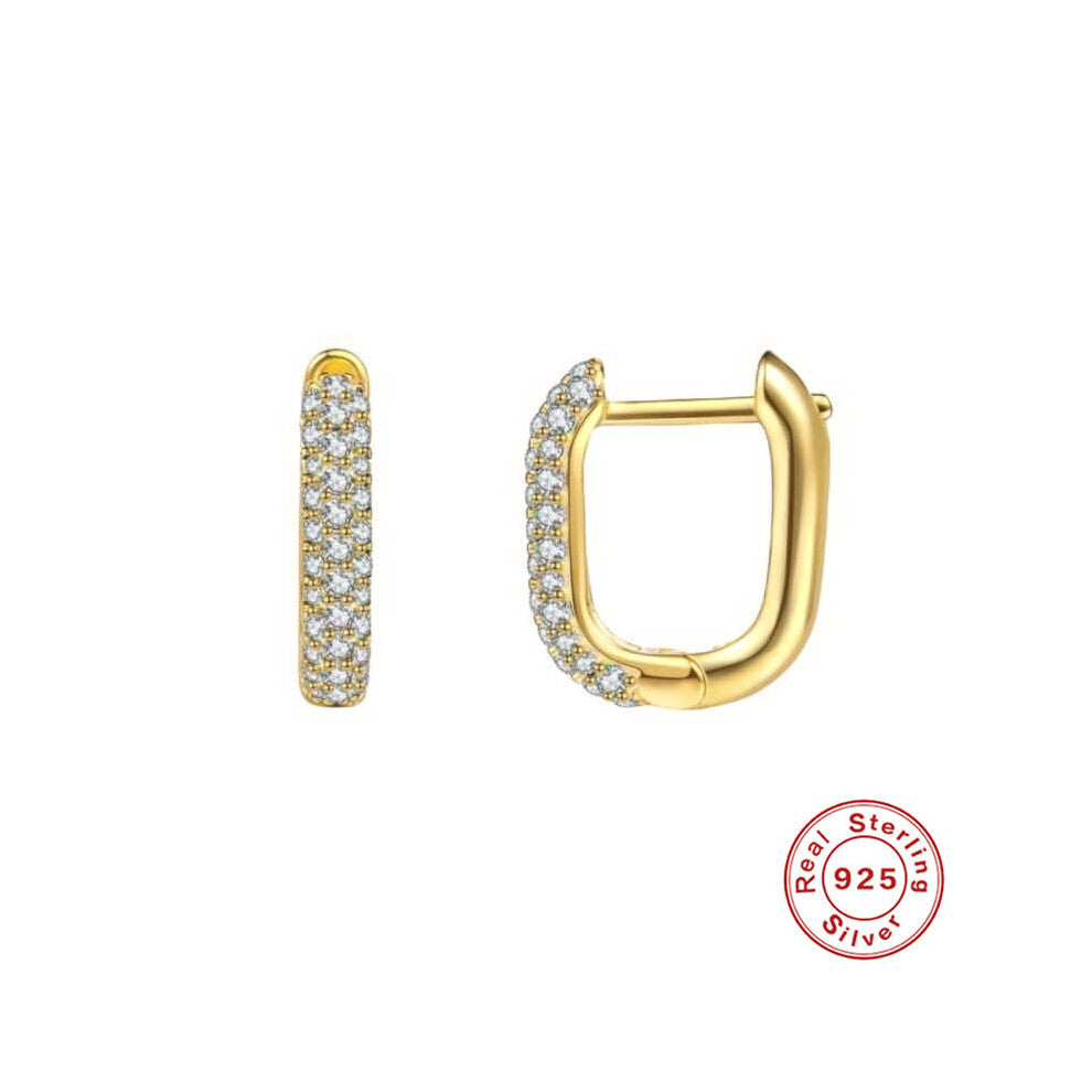 Geometric Square Green Red Zircon Earrings Pendientes Y2K Earrings For Women Earrings Hoops Jewelry