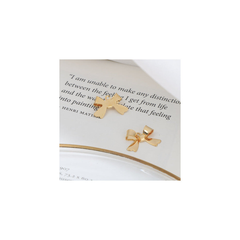 Copper plated hundred-tie Japanese matte glossy surface single double hanging bow diy earring accessories material