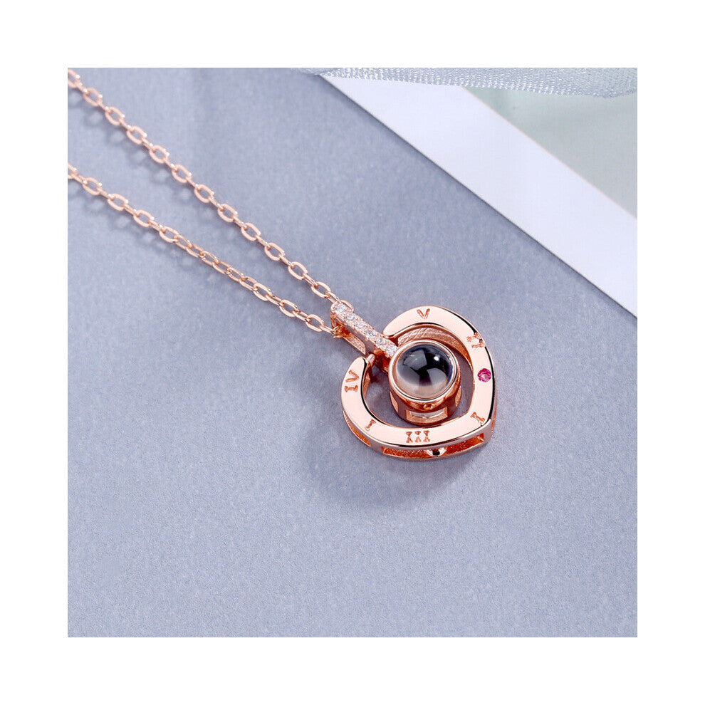 Supply S925 Sterling Silver Heart-Shaped Memory Of Love 100 Languages I Love YouNnecklace Gift