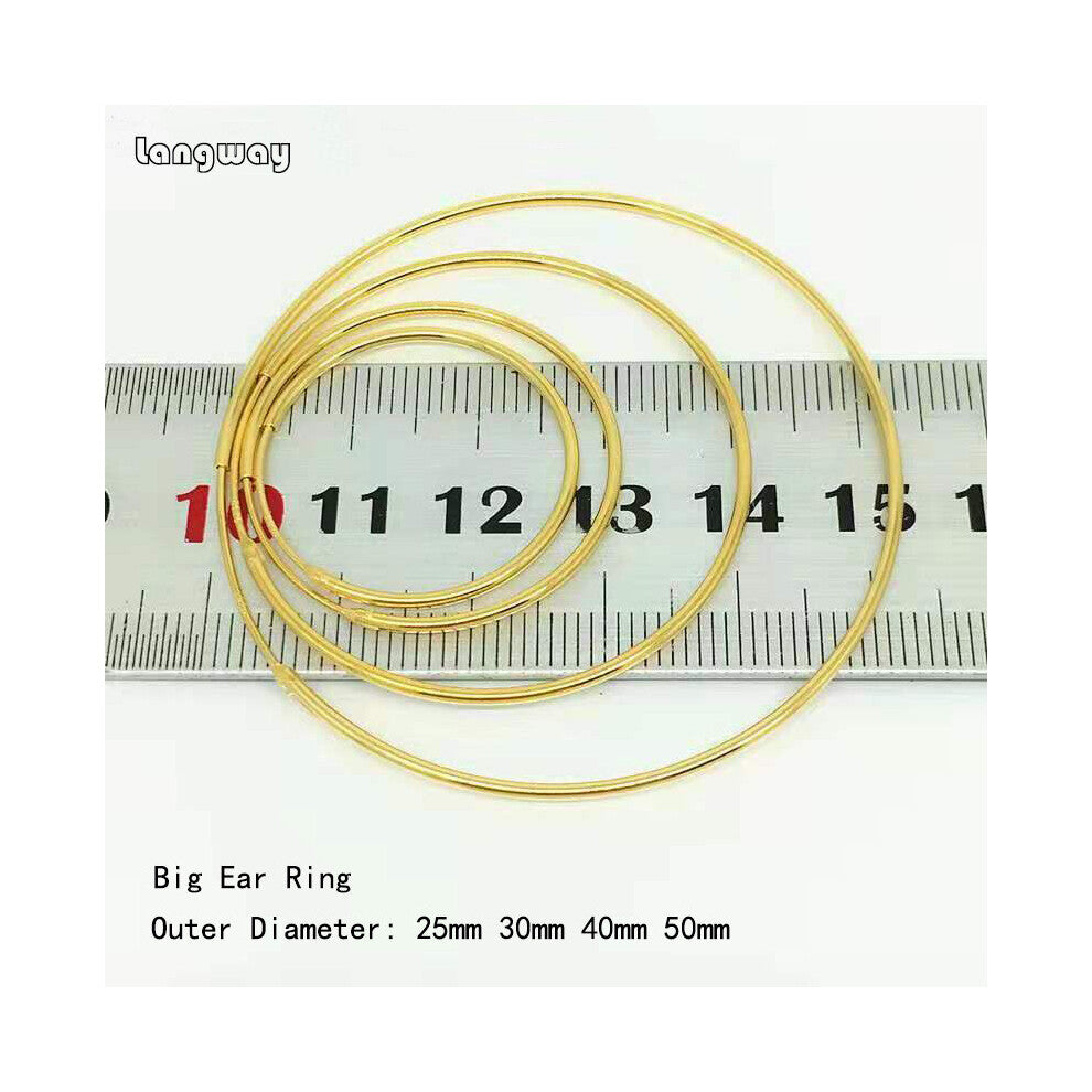 Golden-Gold Large Hoop Earrings For Women 925 Sterling Silver Round Circle Big Earrings Hoops Ear Hoop Jewelry