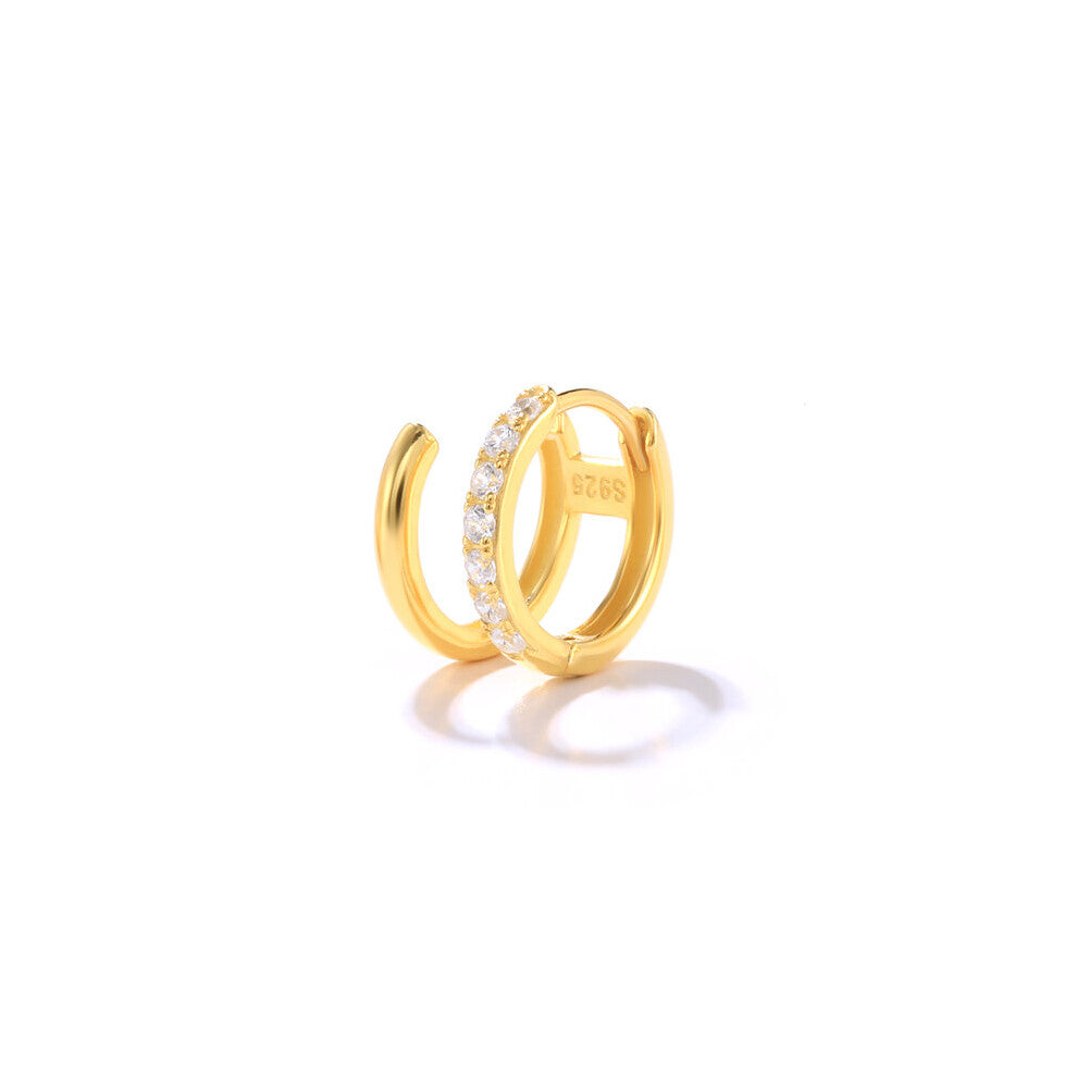 925 Sterling Silver Earcuffs Right Left Ear Clip Colorful Cubic Zirconia Clips Earring for Women Piercing Aretes Jewerly