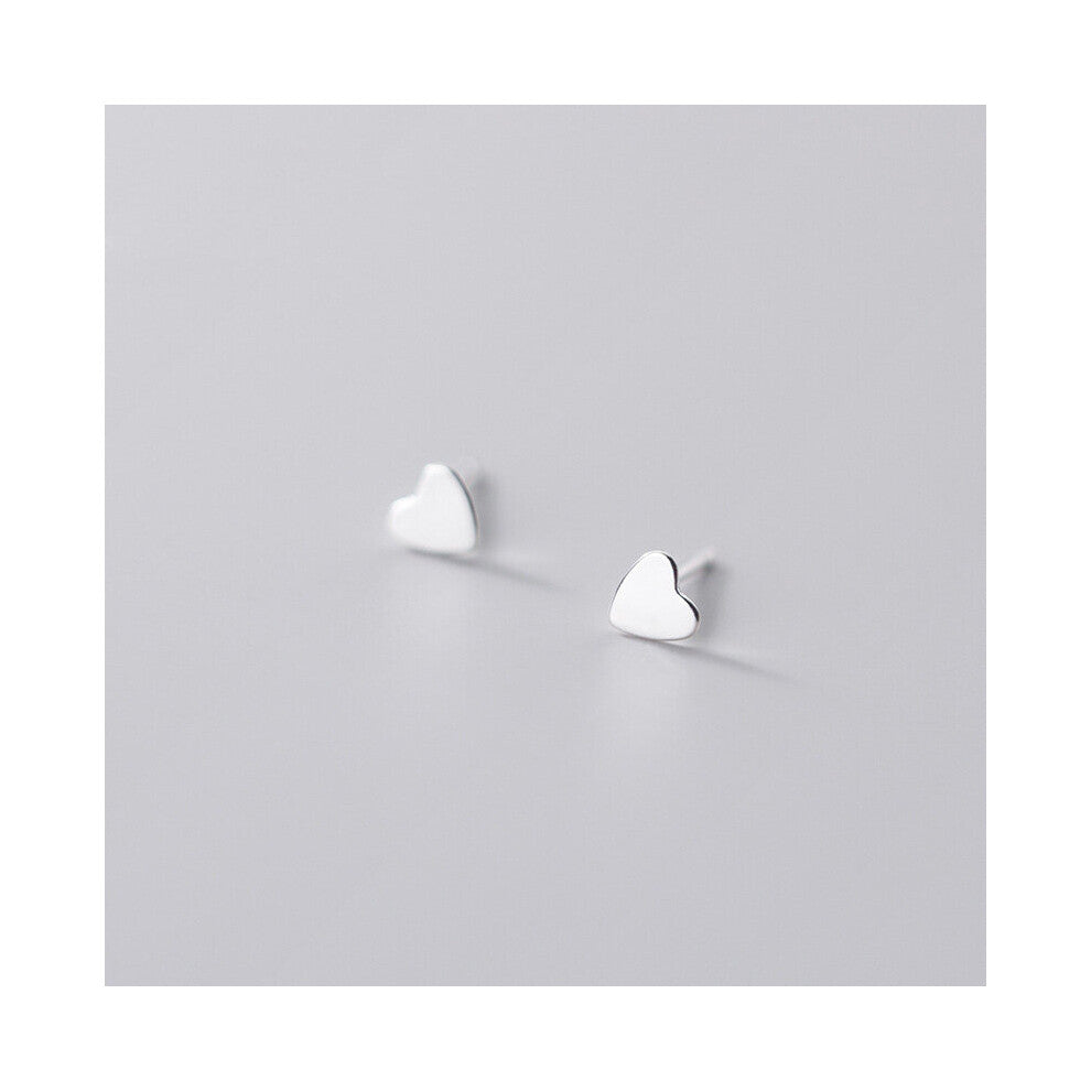 Women Stud Earrings 925 Sterling Silver Earrings For Women Jewelry Glossy Heart Women's Earrings Stylish