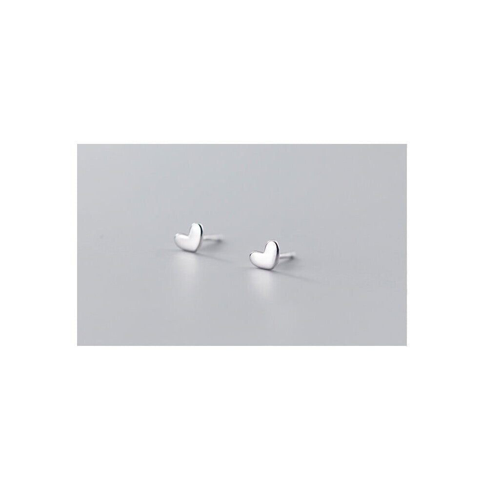 Glossy Heart Earings Studs 925 Sterling Silver Women Fine Jewelry Minimalist Stud Earrings For Women Silver 925