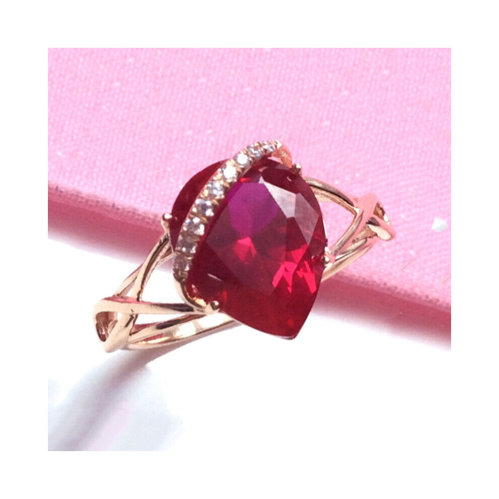 585 Purple 14k Rose Ruby water droplets charm luxuryearrings for women ring necklace jewelry sets