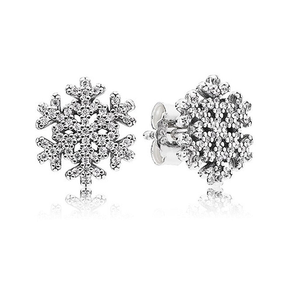 925 Sterling Silver Elegance Knotted Heart Symbol Of Love Entwined Circles Snowflake Earring For Women Jewelry