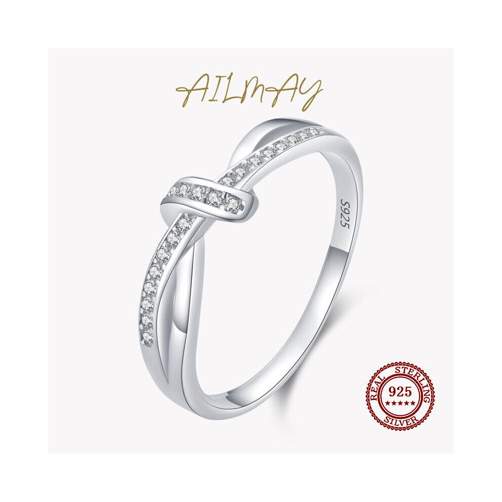 Silver Rings Intertwined Lines Finger Rings For Women Classic 925 Sterling Silver Jewelry