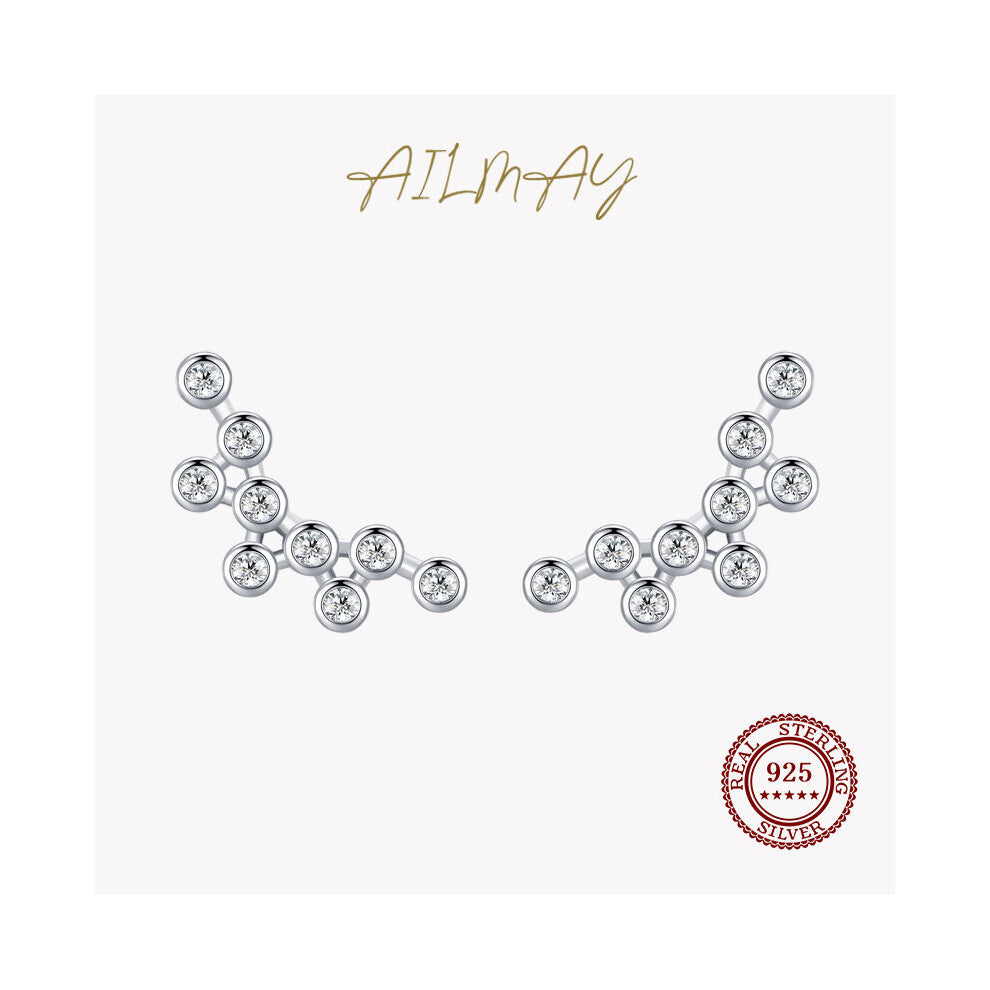 Shining Clear Zircon Bubbles Shape Long Earrings For Women Classic 100% 925 Sterling Silver Jewelry