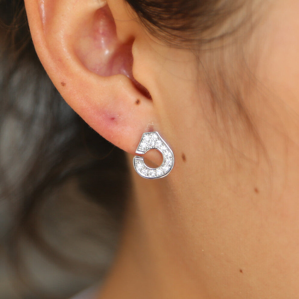 925 Sterling Silver Handcuff dainty cz Wedding Earrings With Clear CZ For Women hot delicate minimal earring
