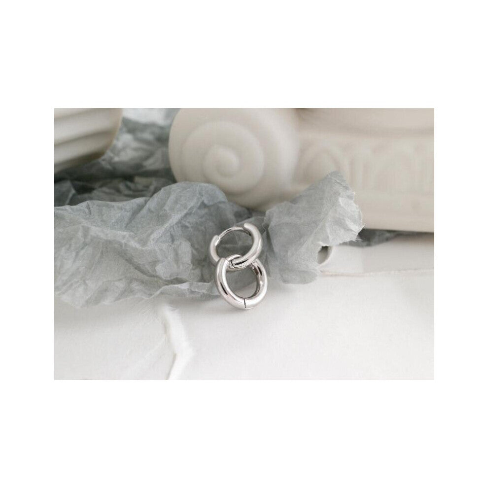 7.4MM 925 Sterling silver Plating 18K Glossy Loop circle round Hoop Huggie Earrings Fine jEWELRY C-HEH448