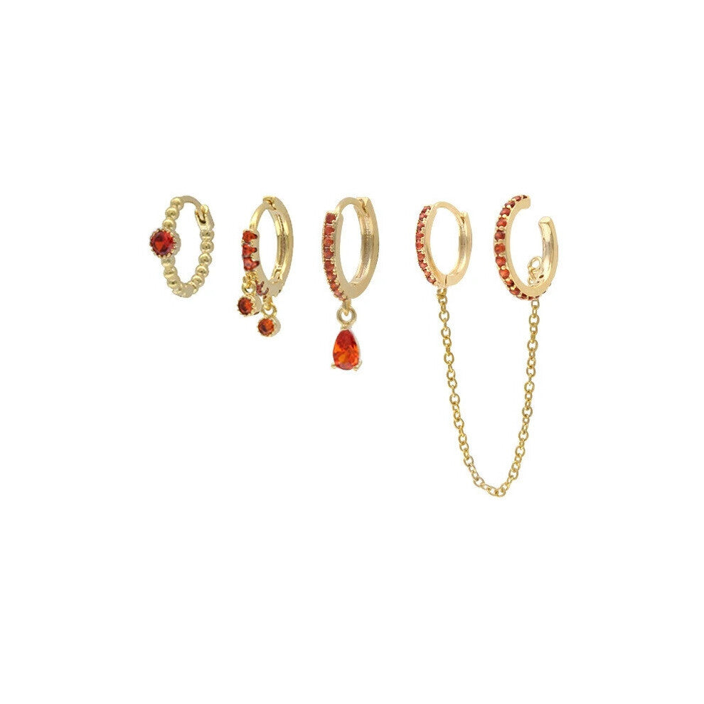 Pendientes Plata 925 Sterling Silver Earrings 6 Colors Zircon Chain Earring For Women Piercing Hoops Earring Parures Bijoux