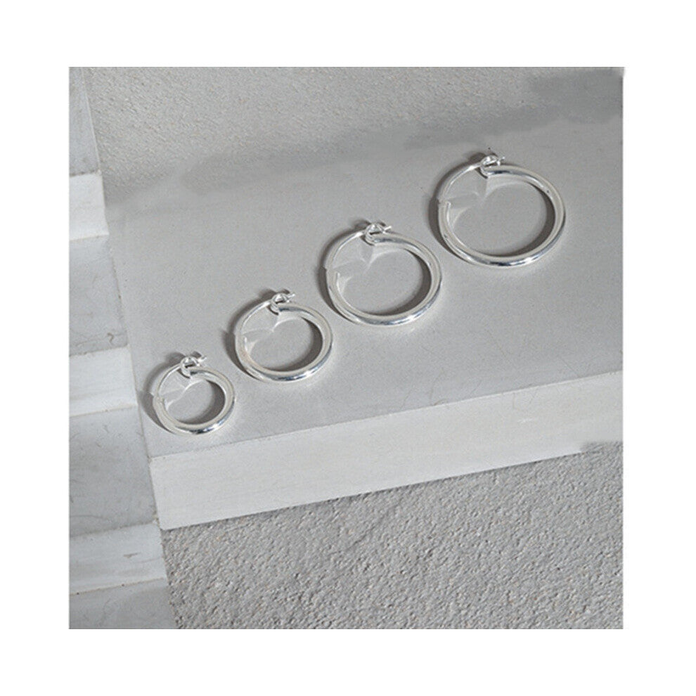 Minimalist 100% 925 Sterling Silver Circle Hoop Earrings For Woman, Woman Birthday Hoops Earings Fine Jewelry