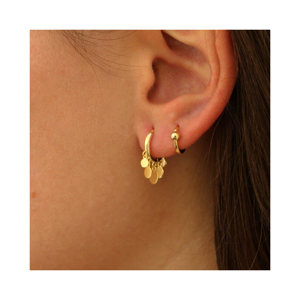 925 sterling silver polishing minimal round balls Huggie hoops earring for women no stone jewelry