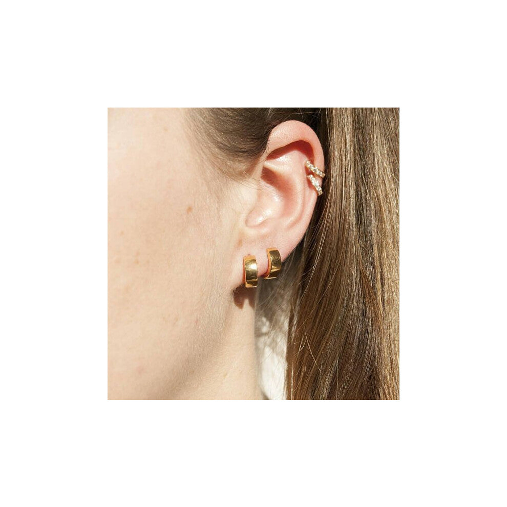 jewelry filled vermeil 925 sterling silver wide mini hoops minimal delicate women girl small golden earring