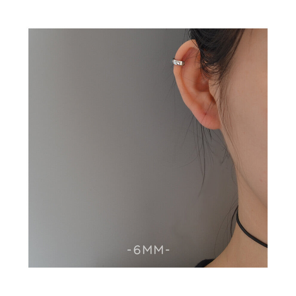 Really 100% 925 Sterling Silver Glossy Men's Earrings Single All-match Female Anti-allergic Size Thickened