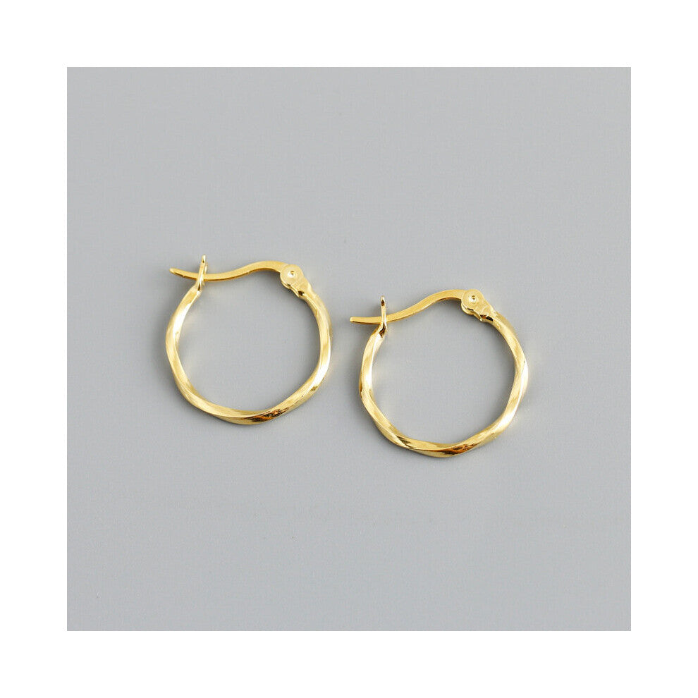 Geometric Glossy Twist Circle Hoop Earrings 925 Sterling Silver For Women French Charm Rock Party Men Jewelry Gift