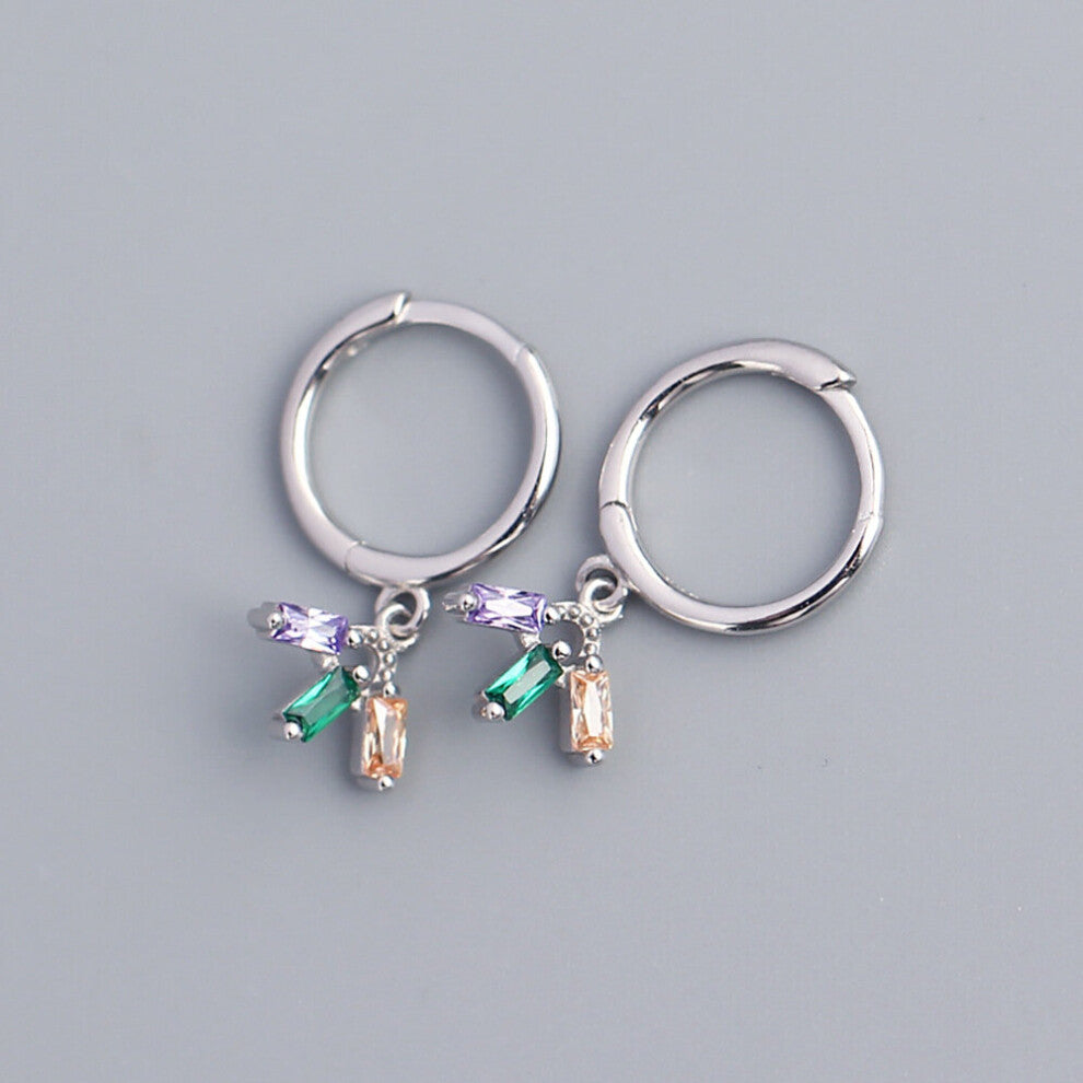 JShine 100% S925 Sterling Silver Drop Earrings Mixed Geometric Zircon Earrings Silver 925 Hoops Fine Jewelry
