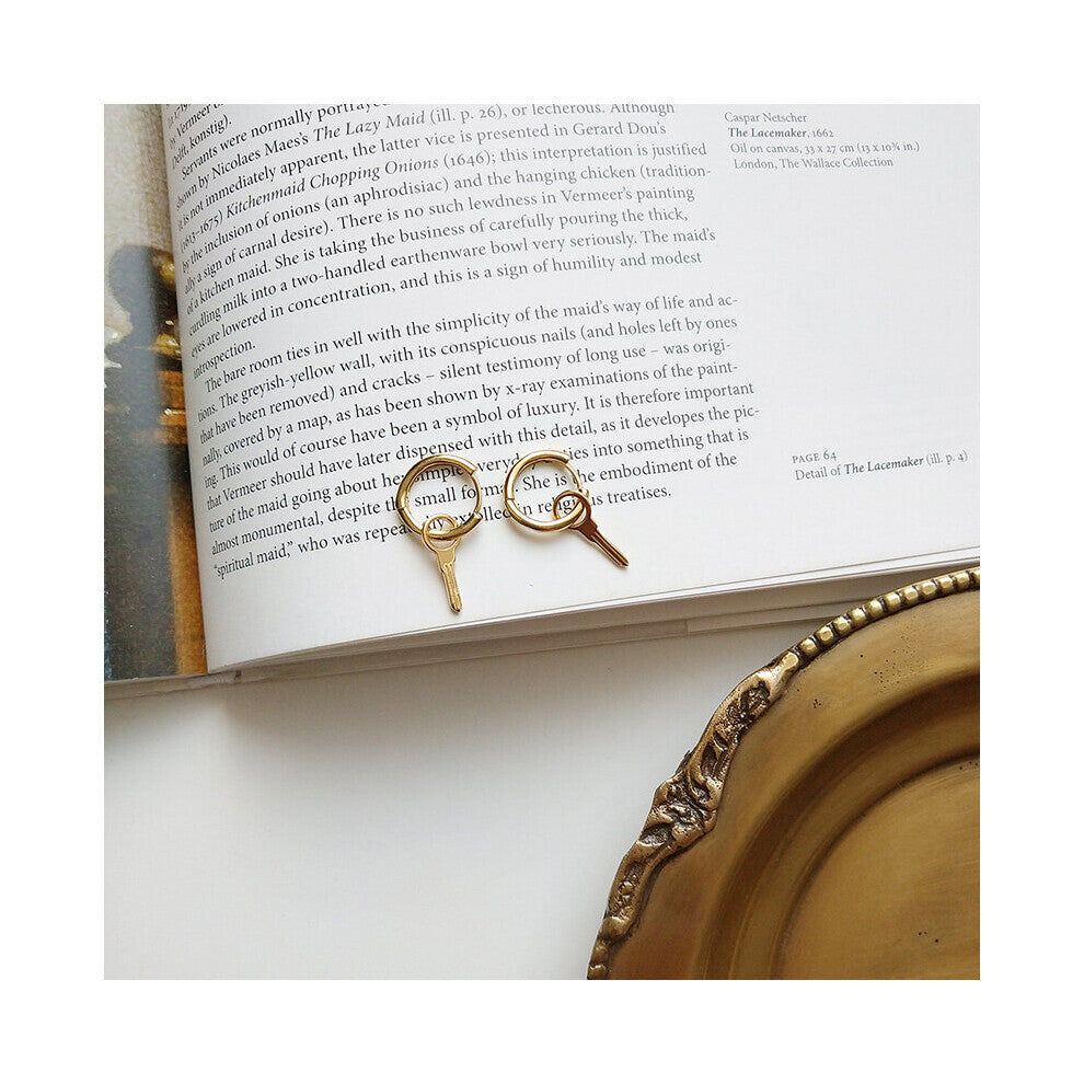 WTLTC Punk Style Drop Key Hoop Earrings For Women 925 Sterling Sliver Hoops Earrings Delicate Hanging Charms Earrings Jewelry