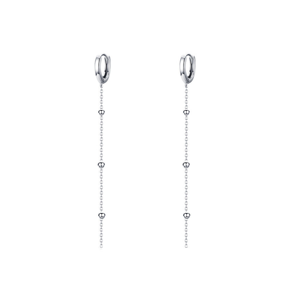 Swing Long Tassel Drop Earring Real 925 Sterling Silver Charm Chain Dangle Earrings For Women Jewelry