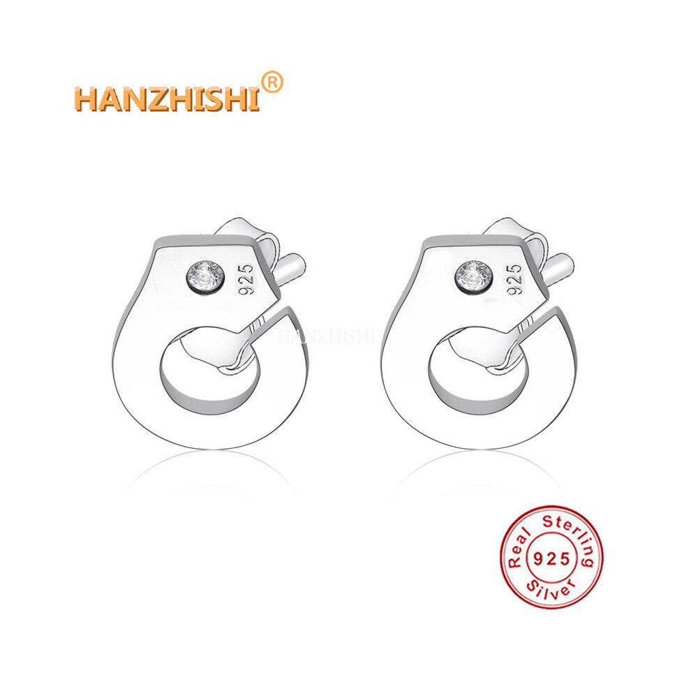Famous Rose Stud Earrings 925 Sterling Silver Handcuffs Earrings for Women Personality Jewelry