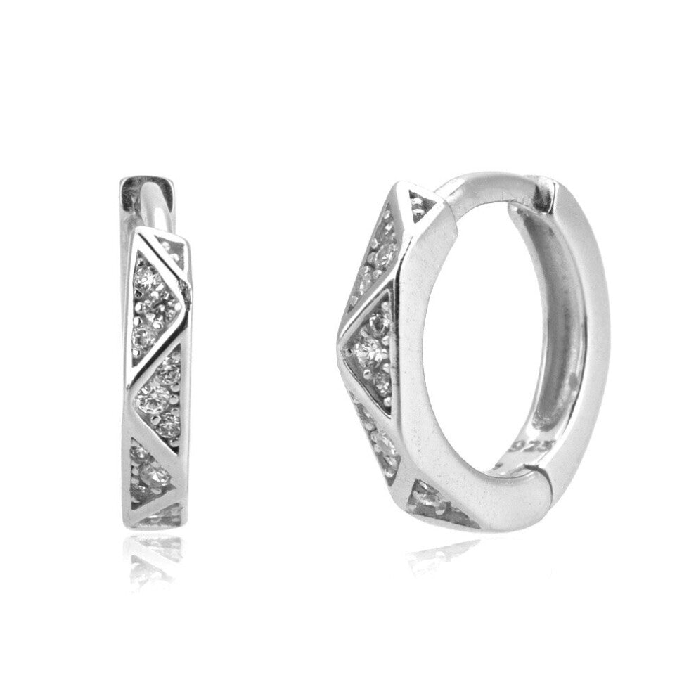 100% 925 Sterling Silver Rock Punk Hoops Circle CZ Zircon Round Circle Jewelry Piercing Ohrringe Earring