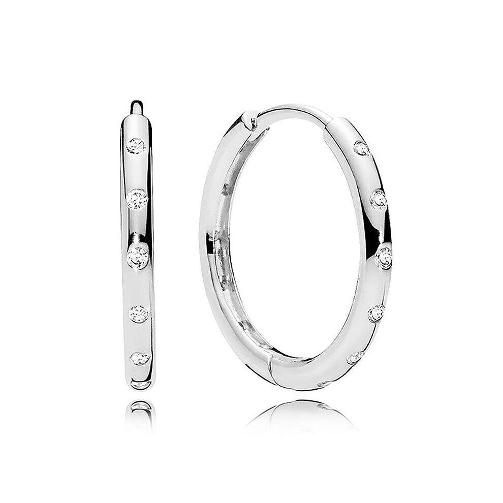 Rose Droplets Heart Entwined Earring Hoops 925 Sterling Silver Earrings For Women Wedding Party Gift DIY Europe Jewelry