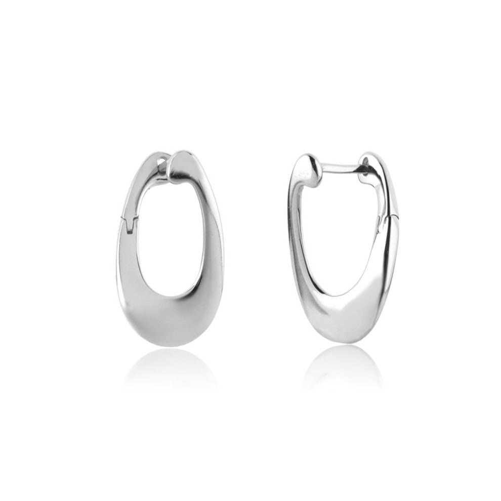 925 Sterling Silver Plain Hoops Earring Pendiente Fine Jewelry Piercing Wedding Party Jewelry Clips